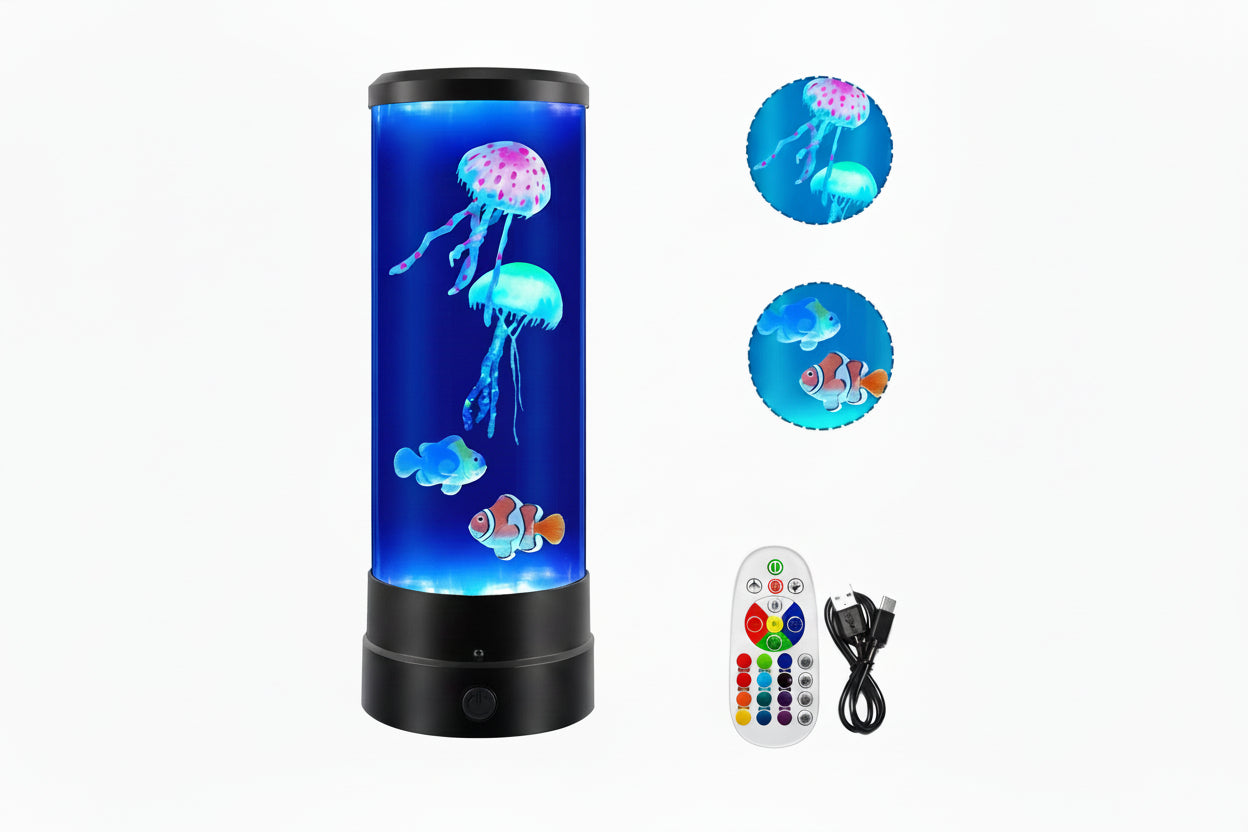 Jellyfish Lamp Night Light Color-Changing LED USB Compact
