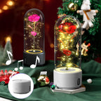 Rose LED Light Speaker Night Lamp Glass Bluetooth Gift