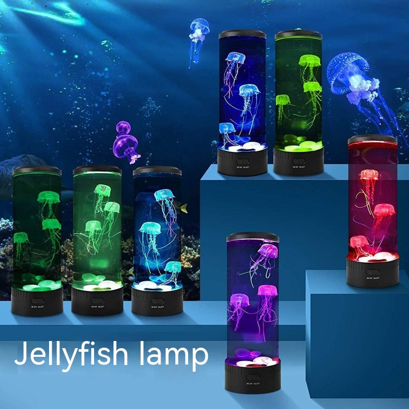 Jellyfish Lamp Night Light Color-Changing LED USB Compact
