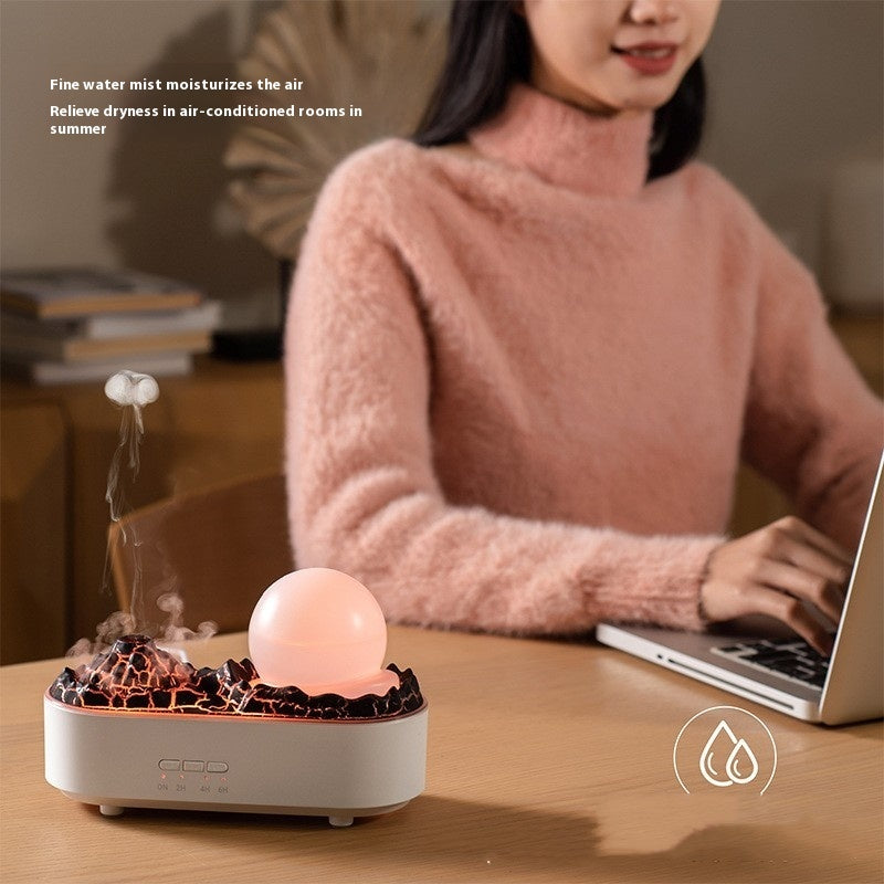Volcano Humidifier Desktop Diffuser LED Mist Compact