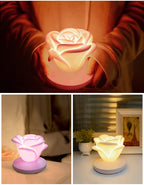 Rose Night Light Touch Lamp 3-Level Dimmable 4 Colors