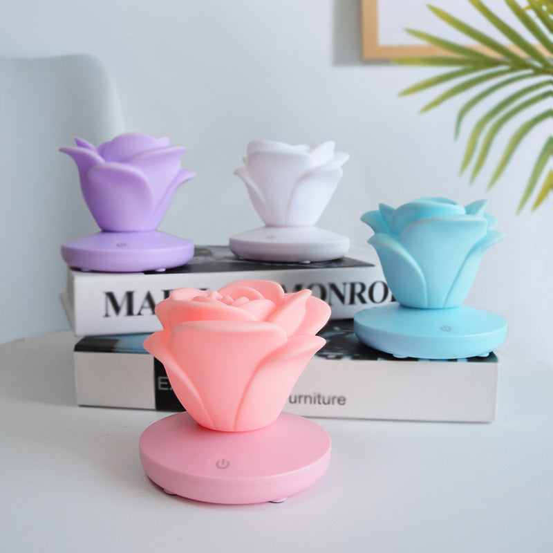 Rose Night Light Touch Lamp 3-Level Dimmable 4 Colors