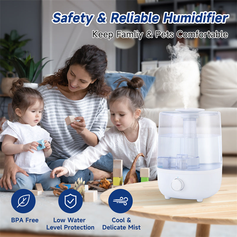 Mechanical Humidifier BPA-Free Low Water Protection 4L
