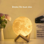 3D Moon Lamp Table Light Touch Control USB Night Decor