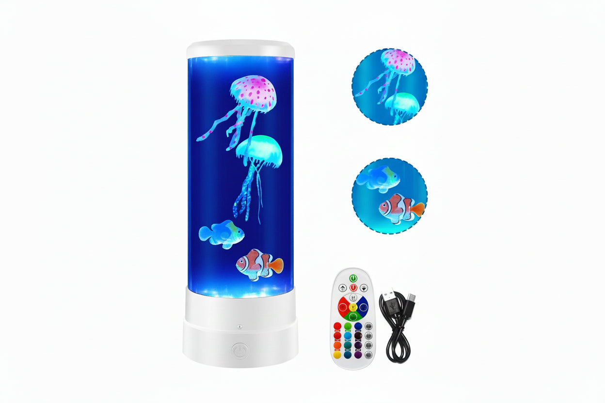 Jellyfish Lamp Night Light Color-Changing LED USB Compact