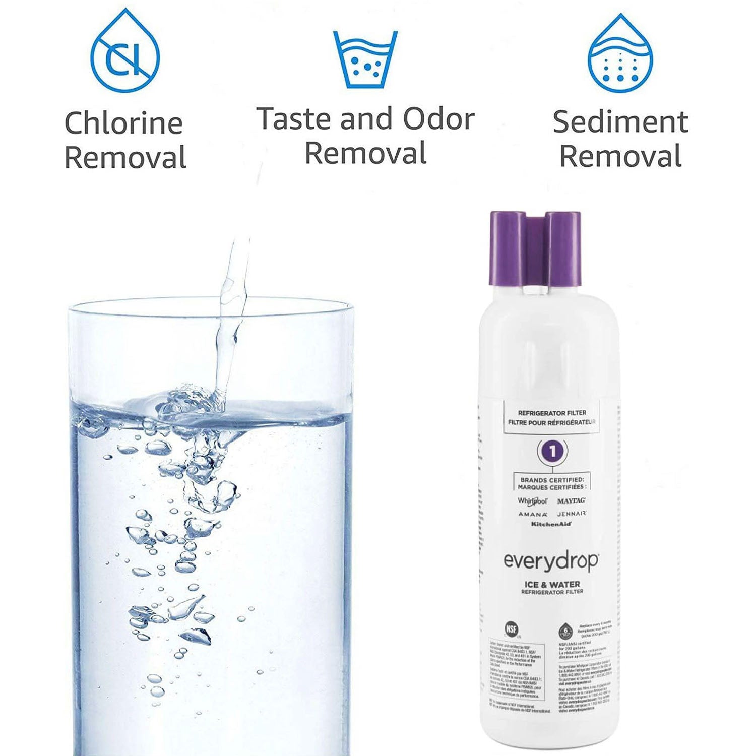 EDR1RXD1 refrigerator water filter - W10295370A - FILTER 1