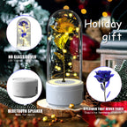Rose LED Light Speaker Night Lamp Glass Bluetooth Gift