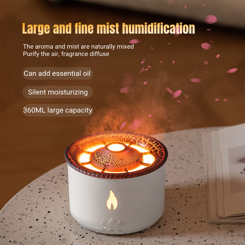 Ultrasonic Essential Oil Humidifier Diffuser Flame Mist