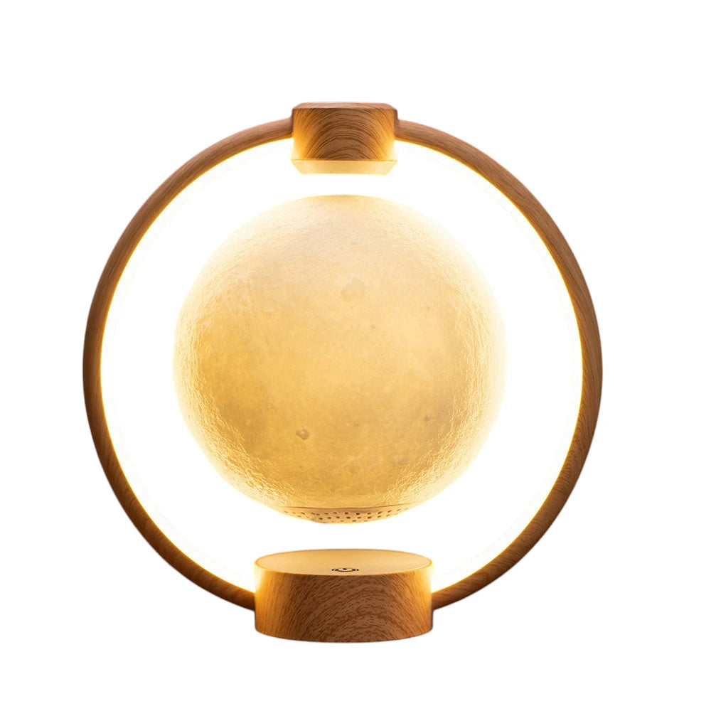 maglev moon light lamp  (wood grain moon)